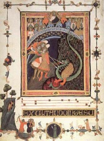 Bonaguida, Pacino di Detail of the Apparition of Saint Michael Spain oil painting art